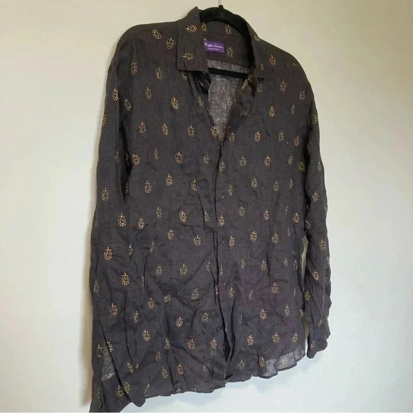 Ralph Lauren Purple Label 100% linen  button down shirt - Picture 8 of 8